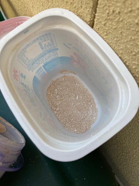 出来上がった卵の殻パウダー