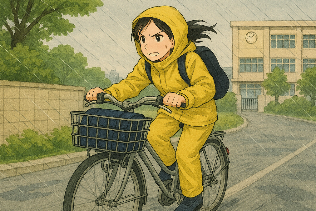 通勤通学必需品　雨がっぱ