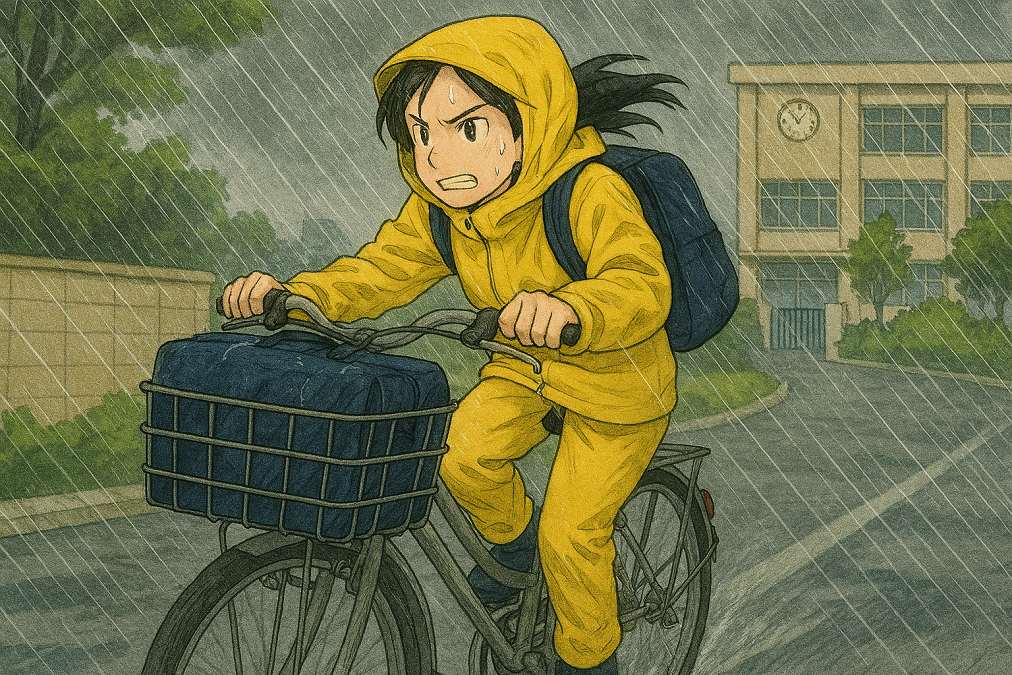 雨の日の自転車通勤通学