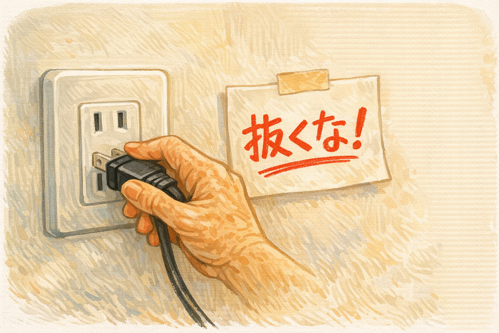 コンセントを抜かないで!お願い!
